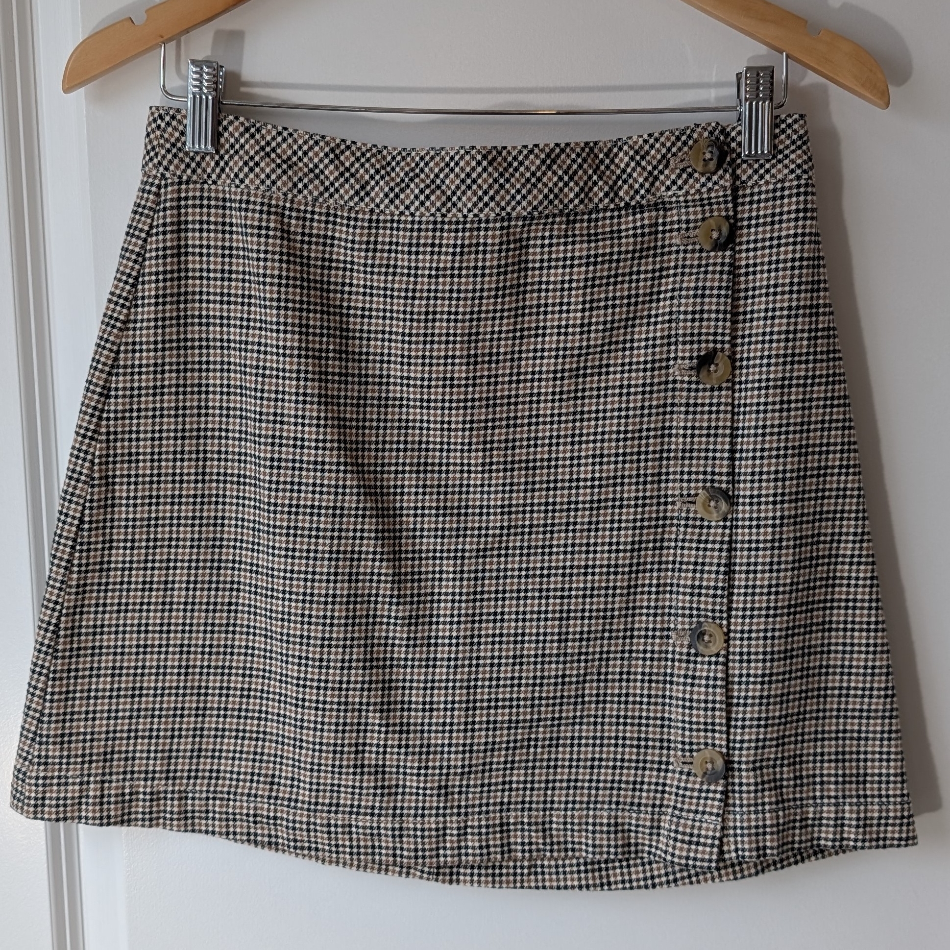 Vintage Plaid Button-Down Skirt Mini Skirt Size M